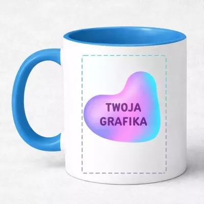 Kubek z nadrukiem 330 ml – kolorowe wnętrze i ucho | SprintShirt