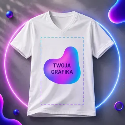 Męska Koszulka V-neck z własnym nadrukiem | Sprintshirt