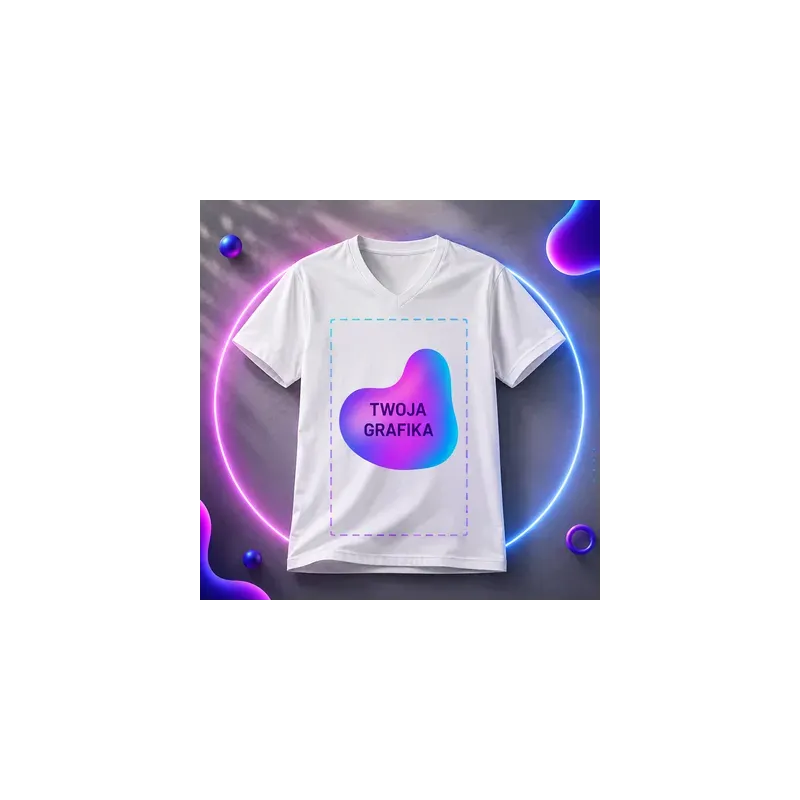 Męska Koszulka V-neck z własnym nadrukiem | Sprintshirt